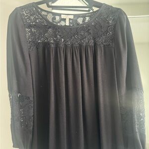 Joie Black Lace Detail Blouse